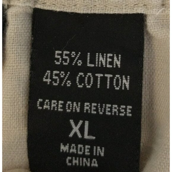 New York & Co Women's Wide-Leg Linen Blend Pants Beige Drawstring Relaxed - XL - Picture 5 of 8